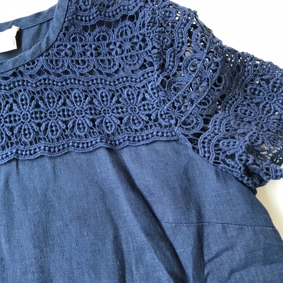 J. Crew Tops - J.CREW Linen & Lace Tee